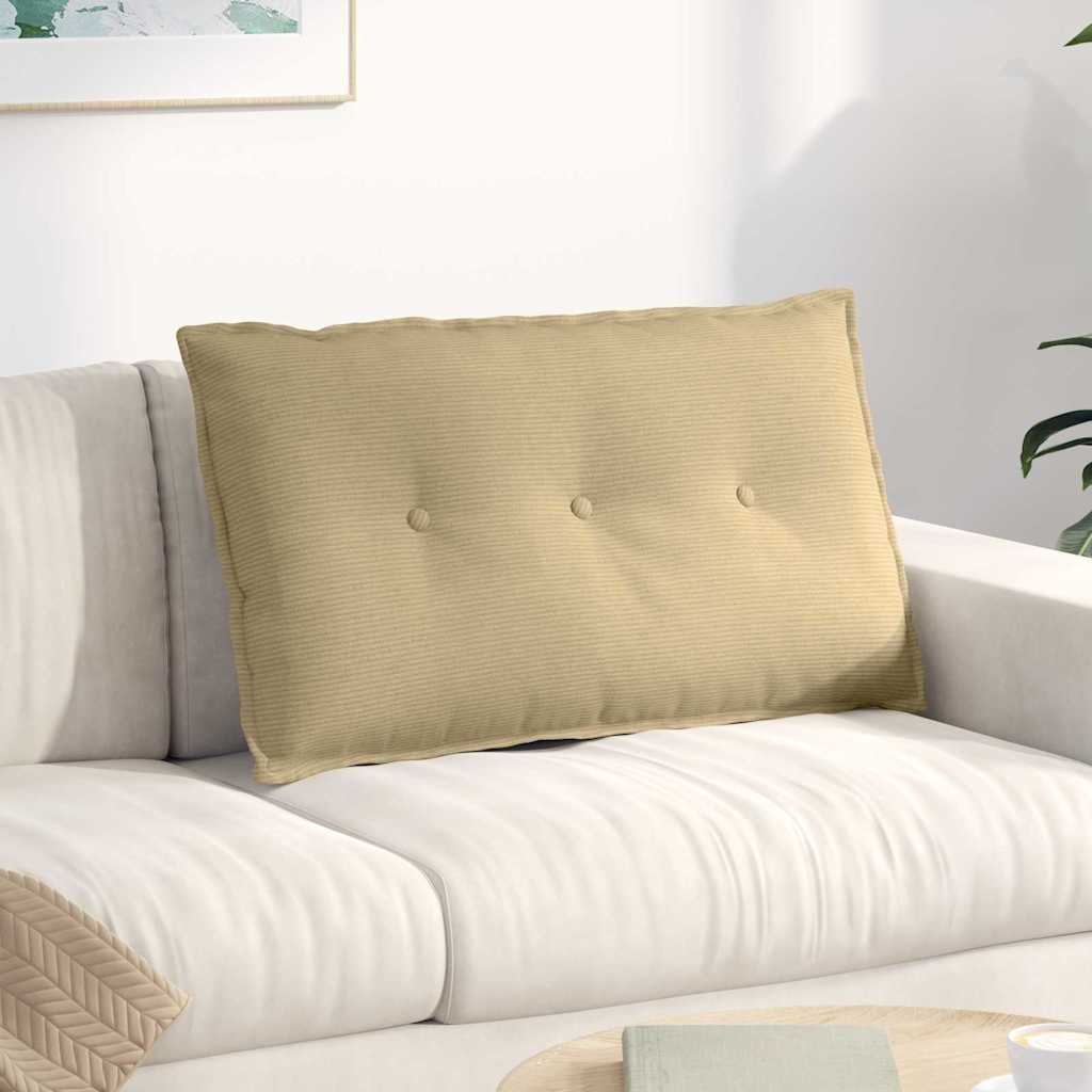 Vidaxl rugkussen grijs groen 80 x 50 cm cordstof