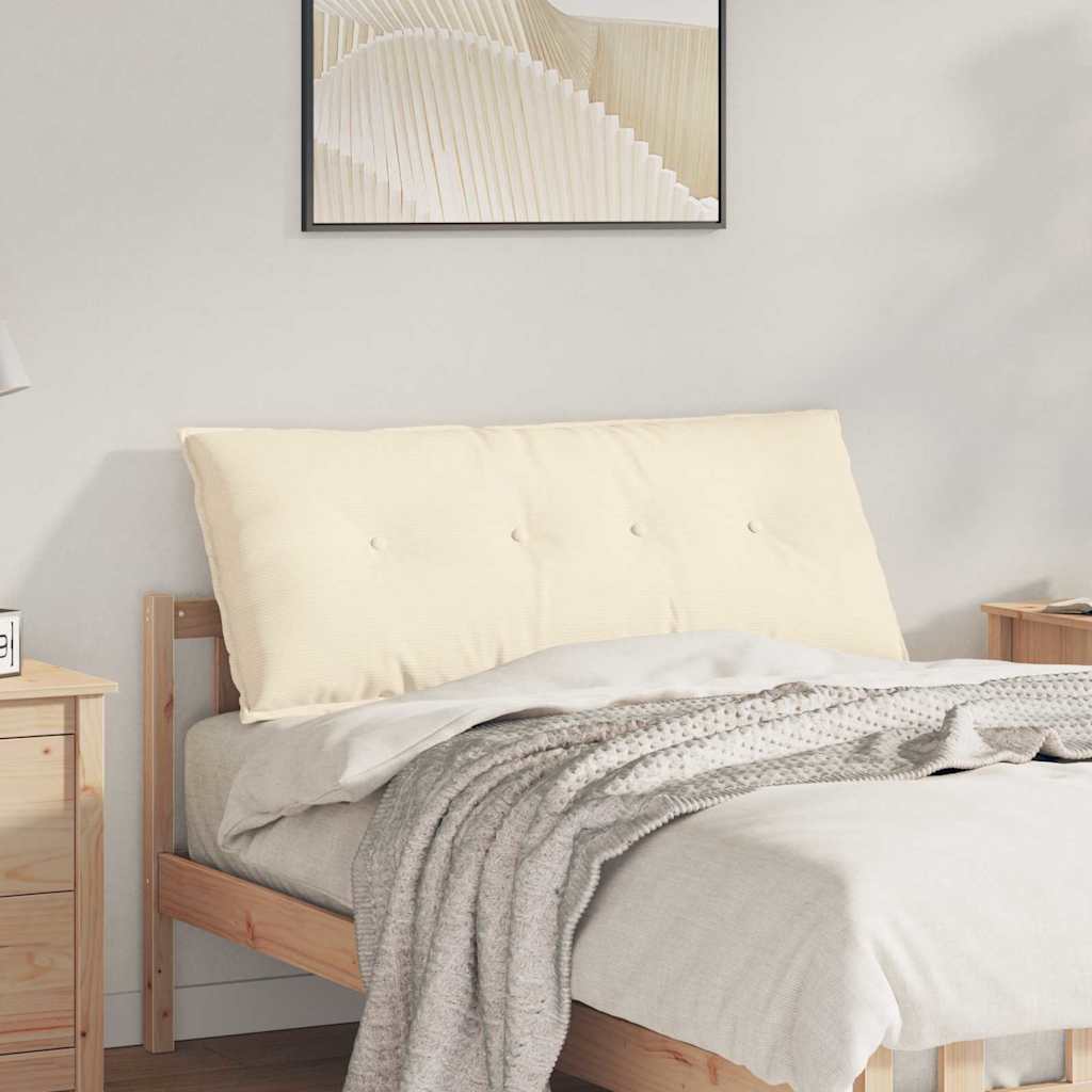 Vidaxl rugkussen crème 120 x 50 cm cordstof