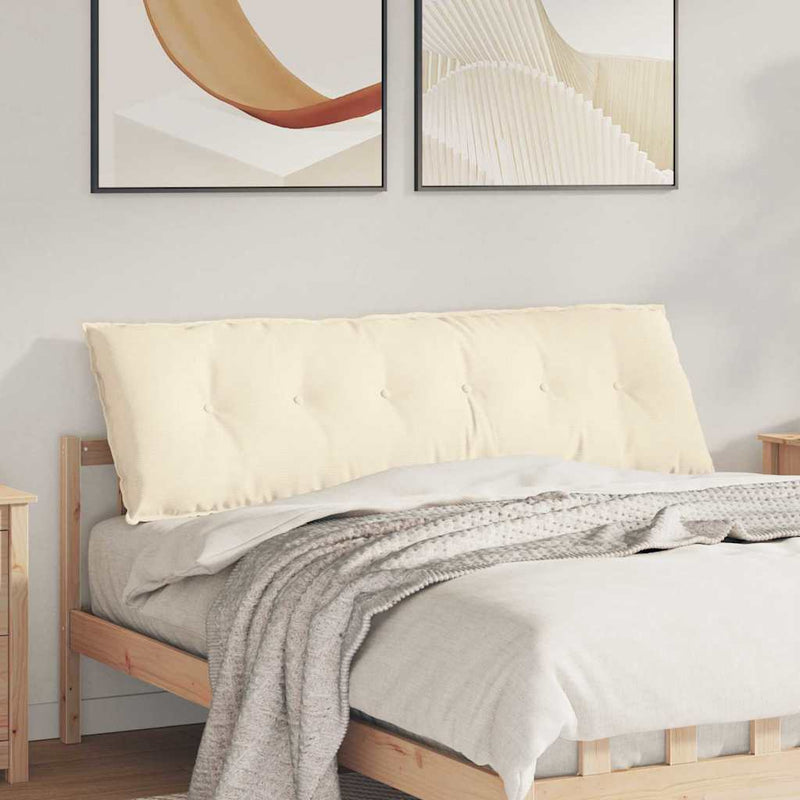 Vidaxl rugkussen crème 160 x 50 cm cordstof