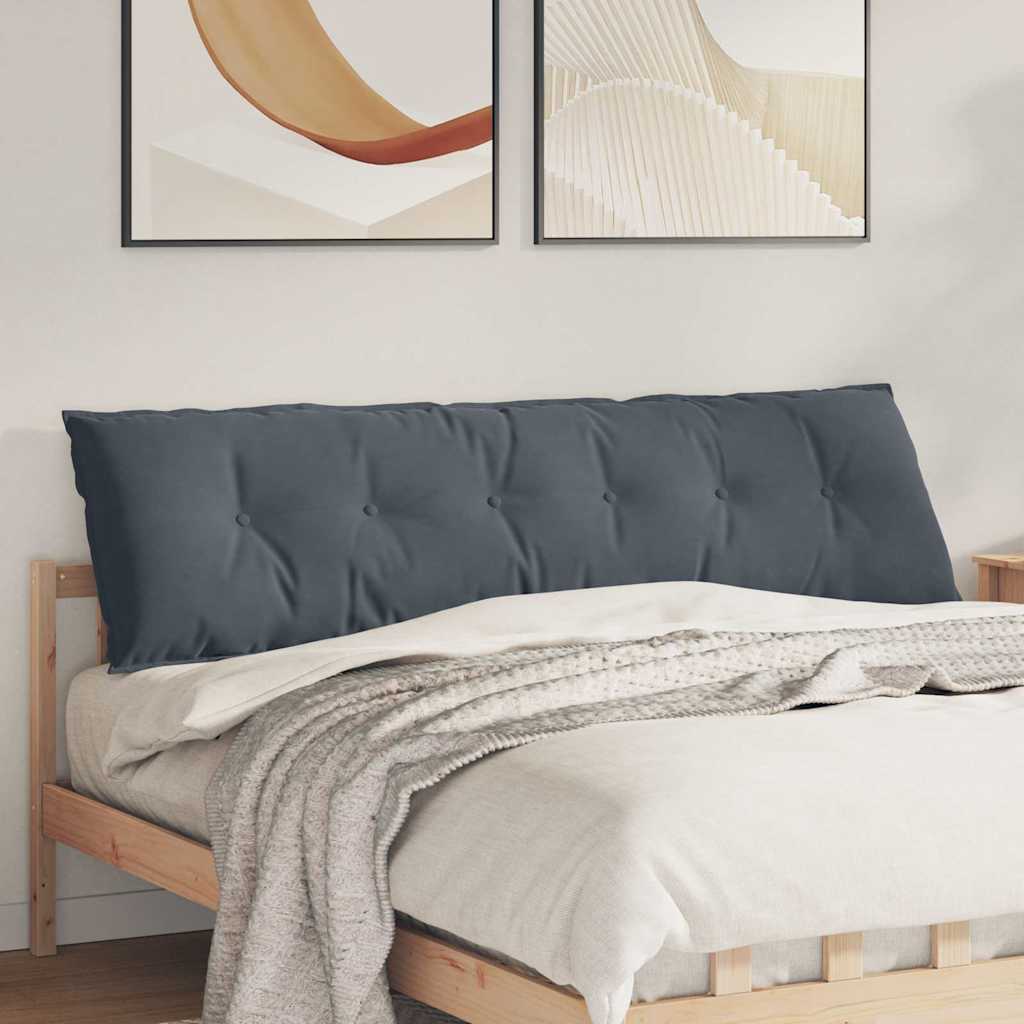 Vidaxl rugkussen donkergrijs 180 x 50 cm cordstof