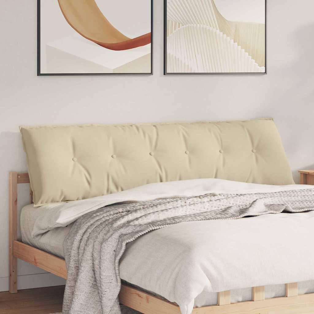VidaXL cojín de respaldo crema 180 x 50 cm tejido microfibra