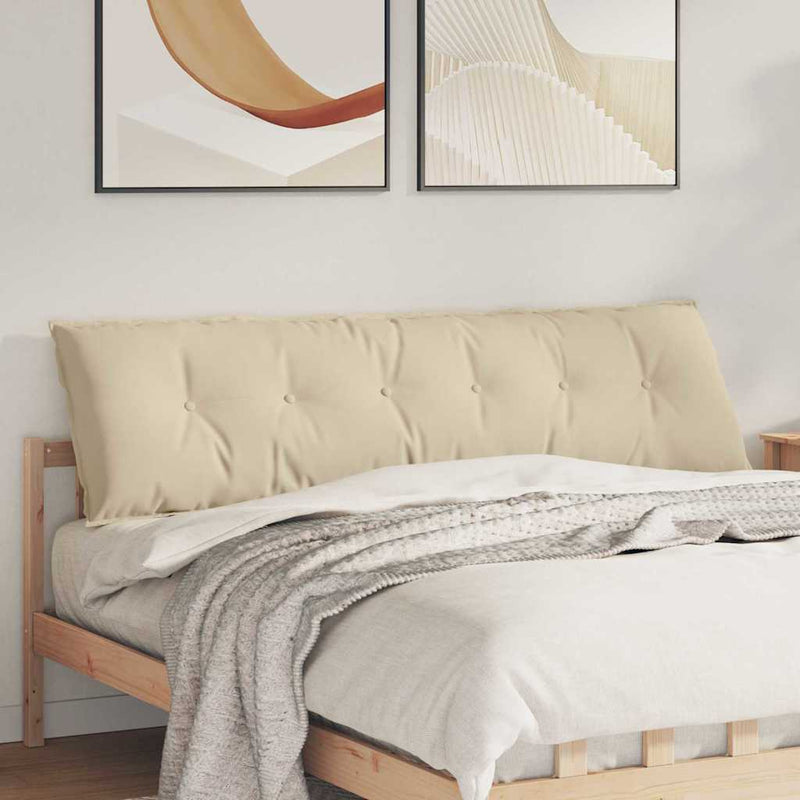 VidaXL cojín de respaldo crema 180 x 50 cm tejido microfibra