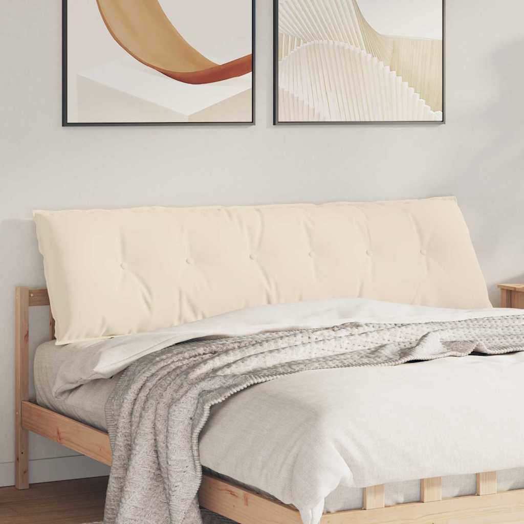 Vidaxl rugkussen beige 180 x 50 cm microvezel stof
