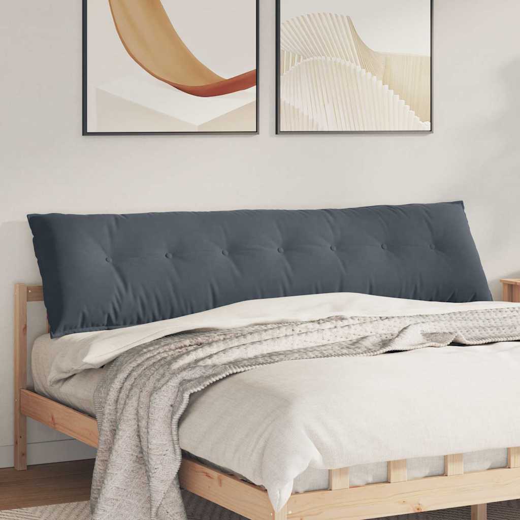 Vidaxl rugkussen donkergrijs 200 x 50 cm cordstof