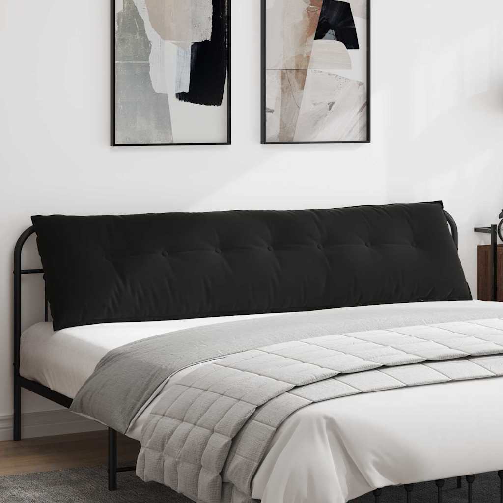Vidaxl rugkussen zwart 200 x 50 cm cordstof