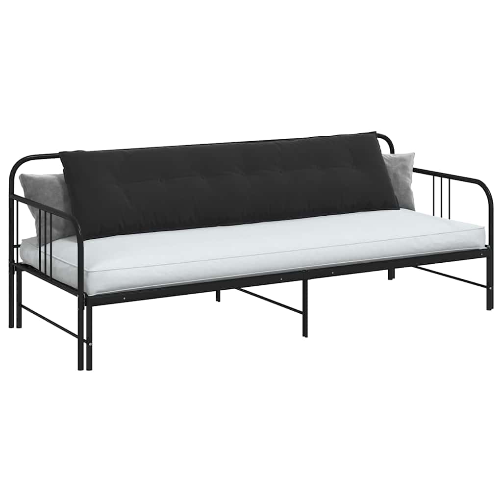 Vidaxl rugkussen zwart 200 x 50 cm cordstof