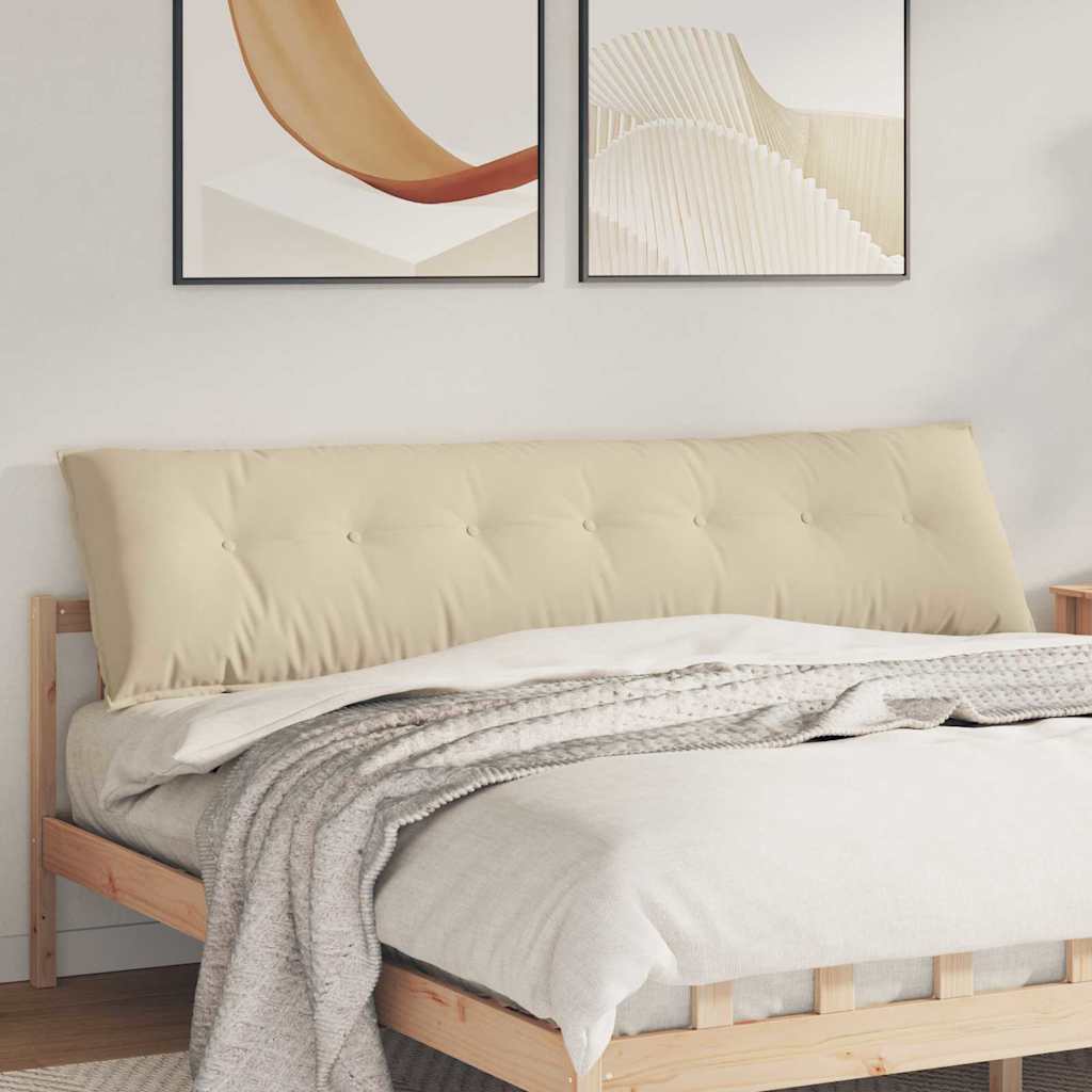 VidaXL cojín de respaldo crema 200 x 50 cm tejido microfibra