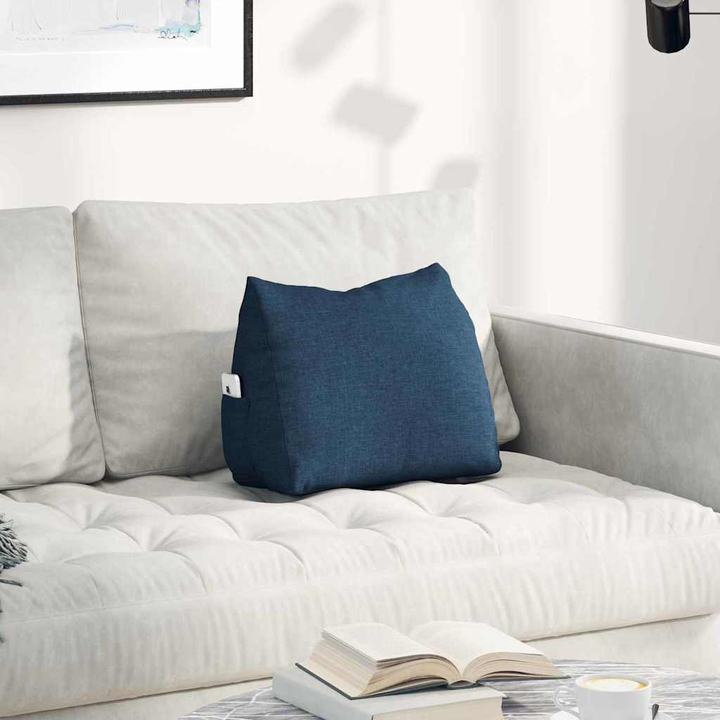 Vidaxl rugkussen blauw 45 x 20 x 35 cm stof