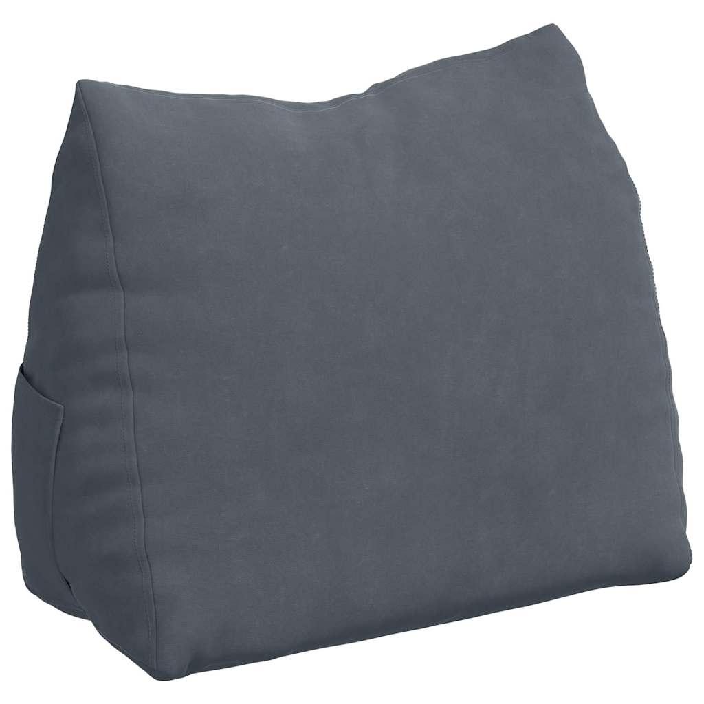 Vidaxl rugkussen donkergrijs 45 x 20 x 35 cm cordstof