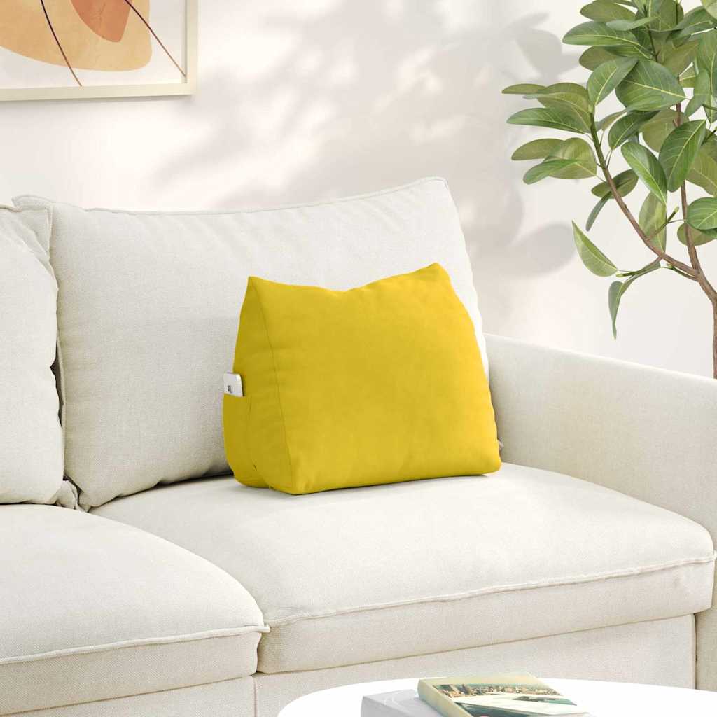 Vidaxl rugkussen geel 45 x 20 x 35 cm cordstof