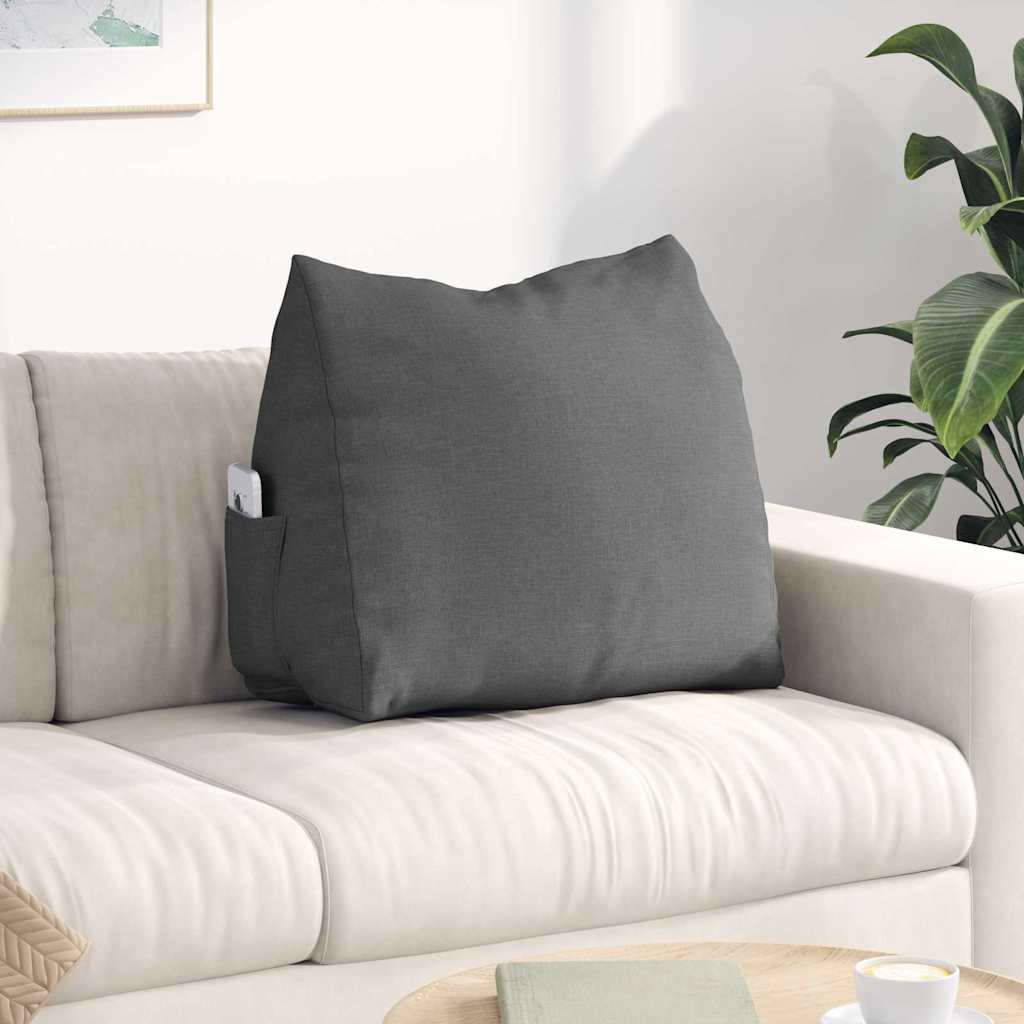 Vidaxl rugkussen donkergrijs 60 x 20 x 50 cm stof