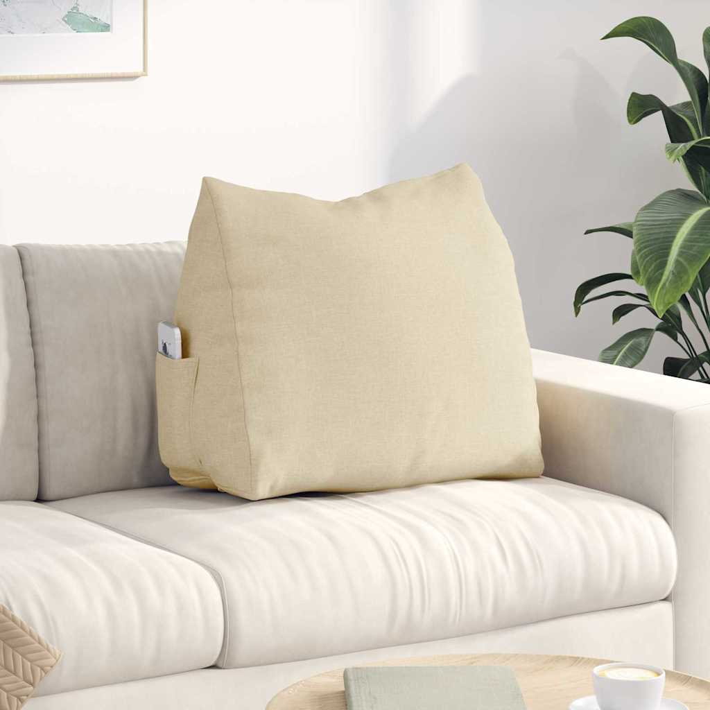 Vidaxl rugkussen crème 60 x 20 x 50 cm stof