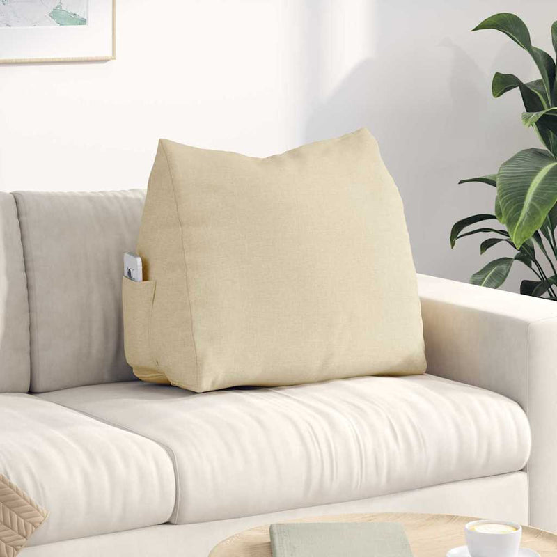 Vidaxl rugkussen crème 60 x 20 x 50 cm stof