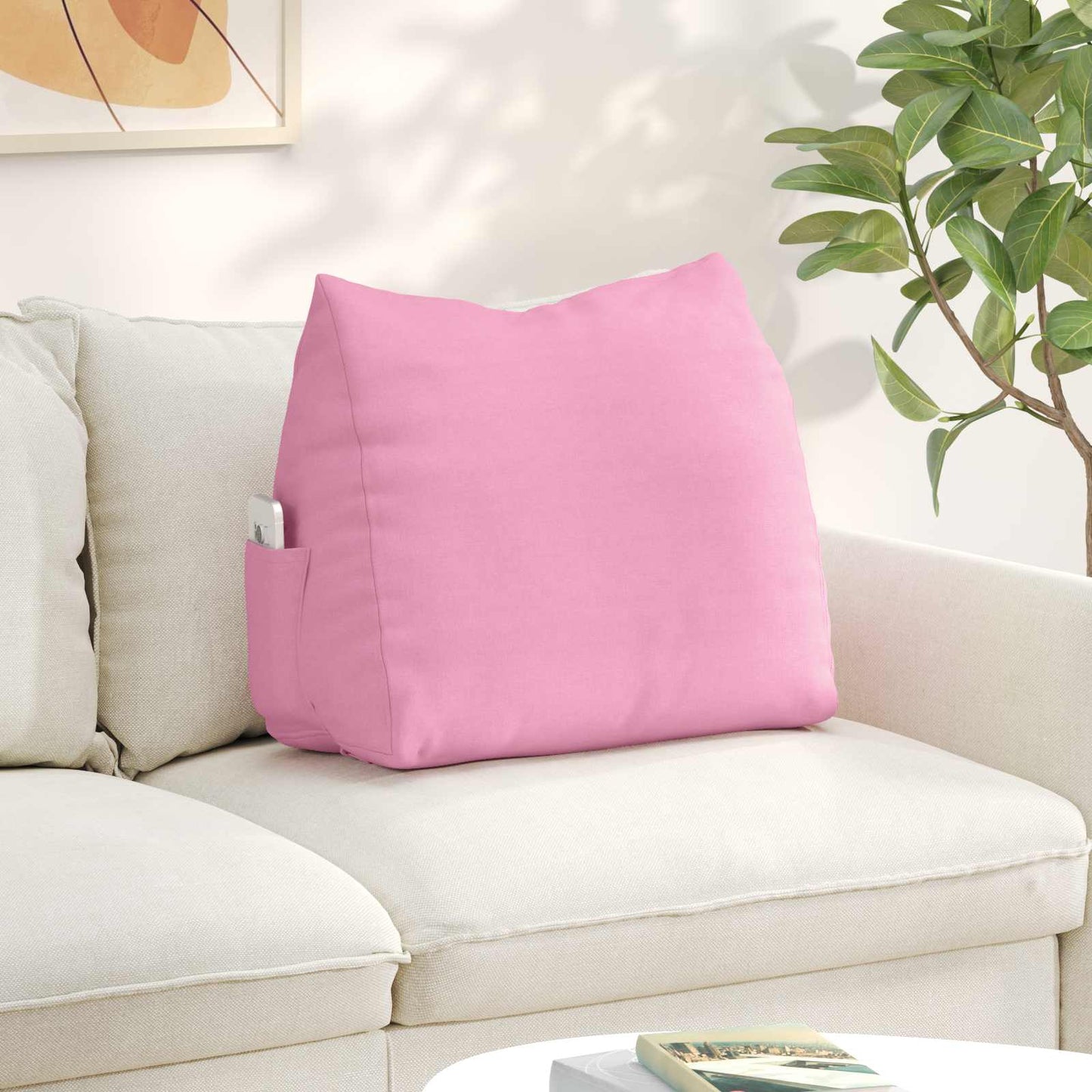 Vidaxl rugkussen roze 60 x 20 x 50 cm stof