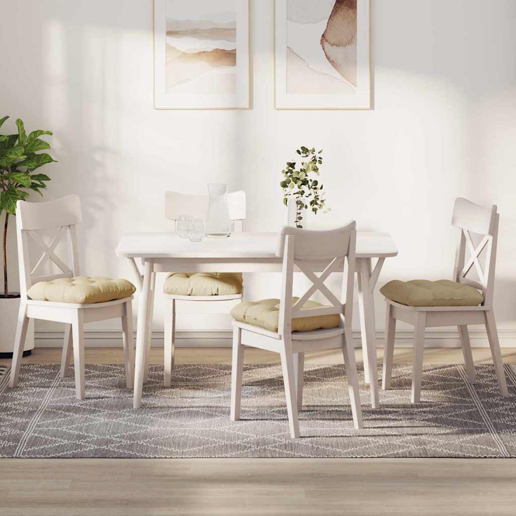 Cojines de asiento VidaXL 4 piezas crema 40 x 40 x 12 cm tela