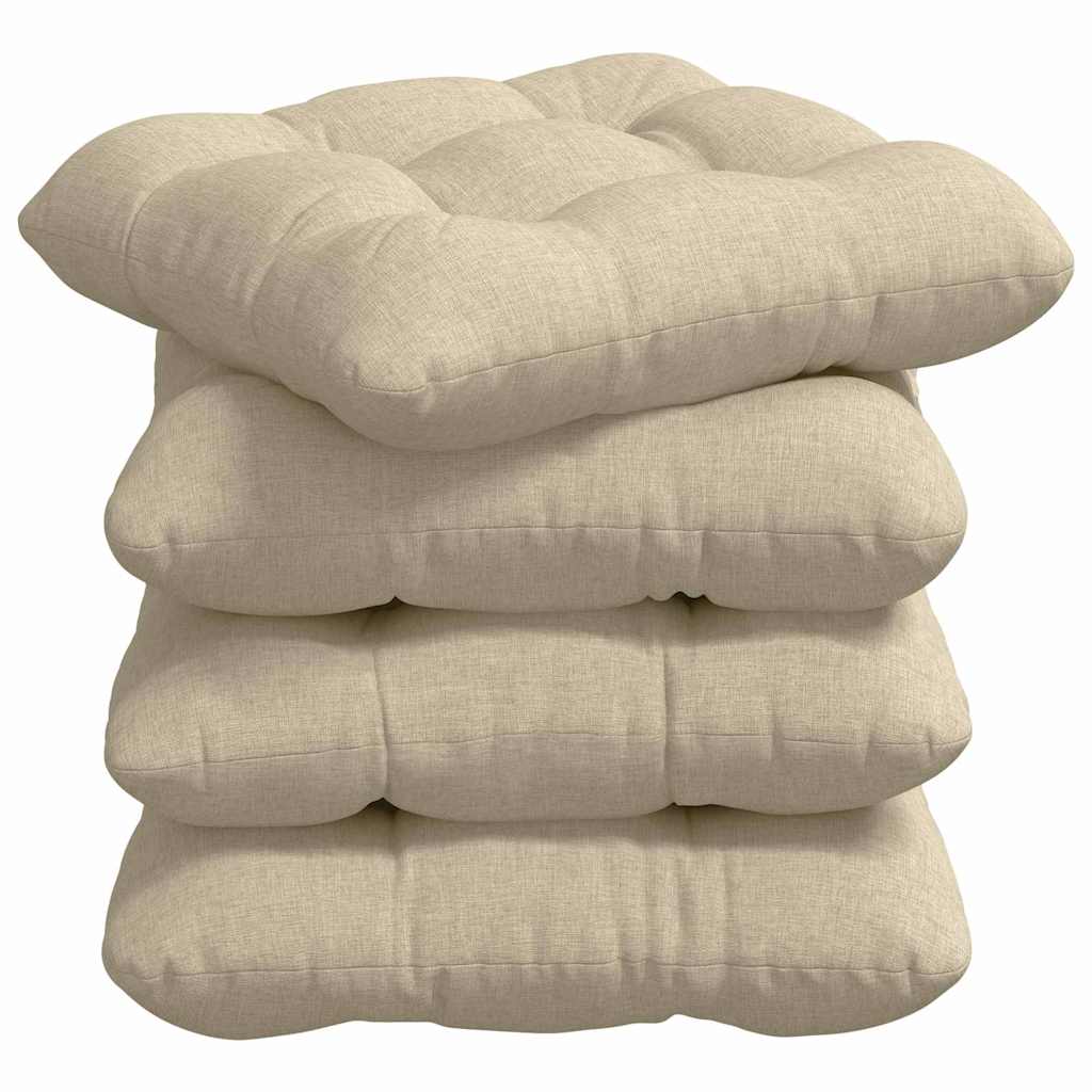 Vidaxl zitkussens 4 pcs crème 40 x 40 x 12 cm stof