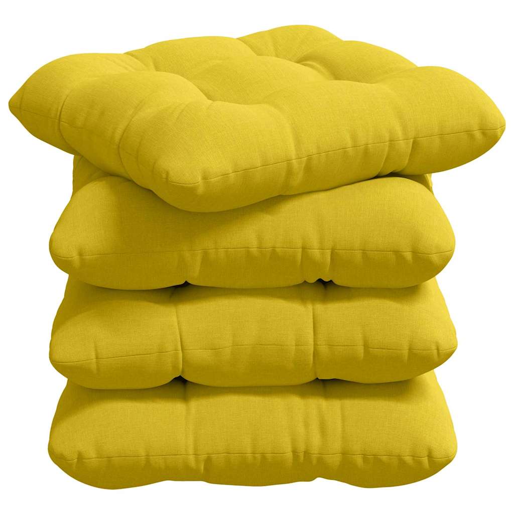Cuscini seduta Vidaxl 4 pezzi tessuto giallo chiaro 40 x 40 x 12 cm