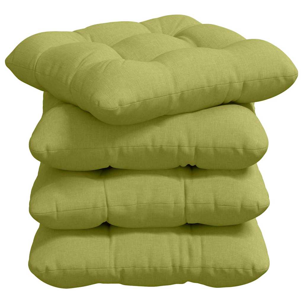 Cuscini sedile VidaXL 4 pezzi tessuto verde chiaro 40 x 40 x 12 cm