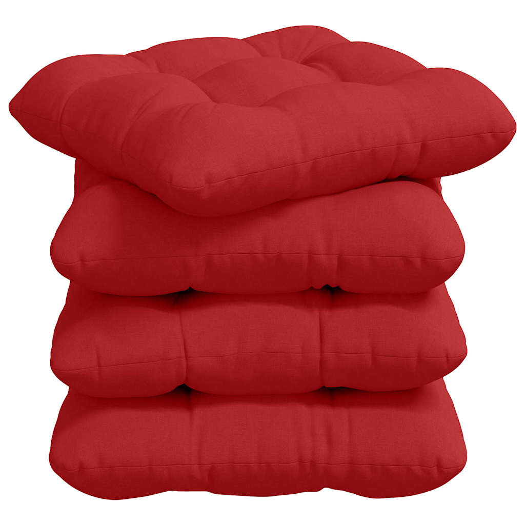 Cuscini sedile VidaXL 4 pezzi rosso 40 x 40 x 12 cm in tessuto