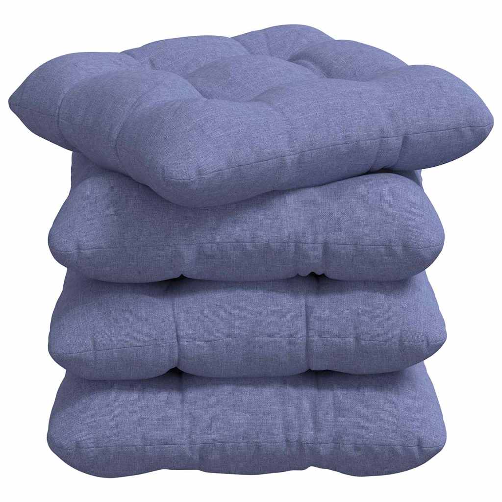 Cuscini da seduta VidaXL 4 pezzi tessuto blu jeans 40 x 40 x 12 cm