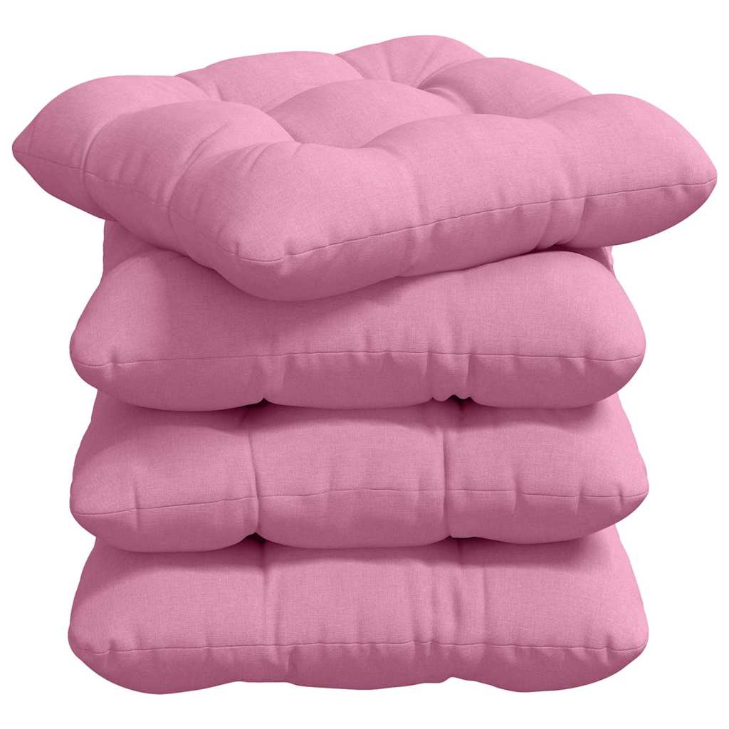 Cuscini da seduta VidaXL 4 pezzi in tessuto rosa 40 x 40 x 12 cm