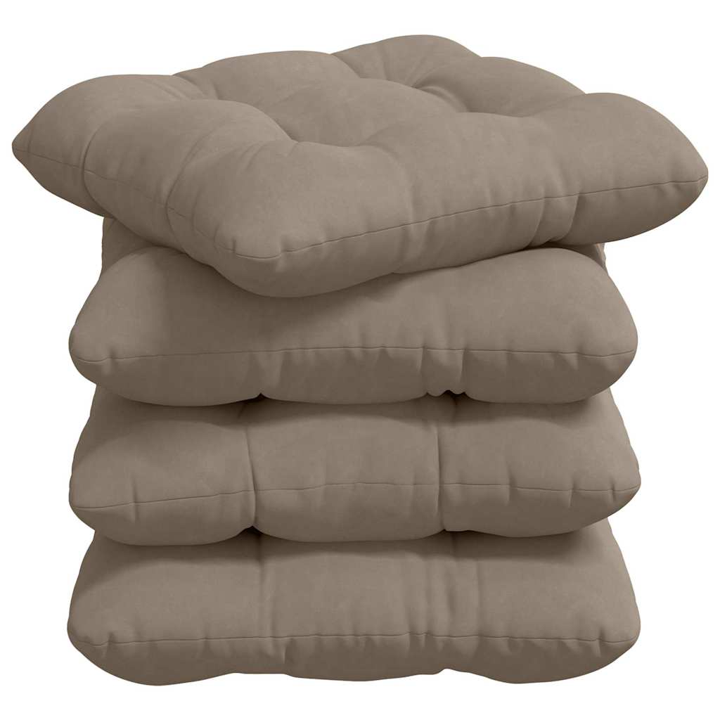 Cuscini seduta Vidaxx 4 pezzi tessuto in microfibra tortora 40 x 40 cm