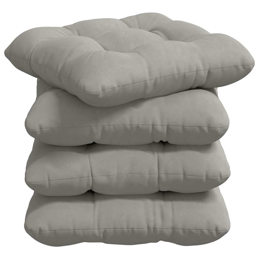 Cuscini da seduta Vidaxx 4 pezzi in tessuto microfibra grigio chiaro 40 x 40 cm