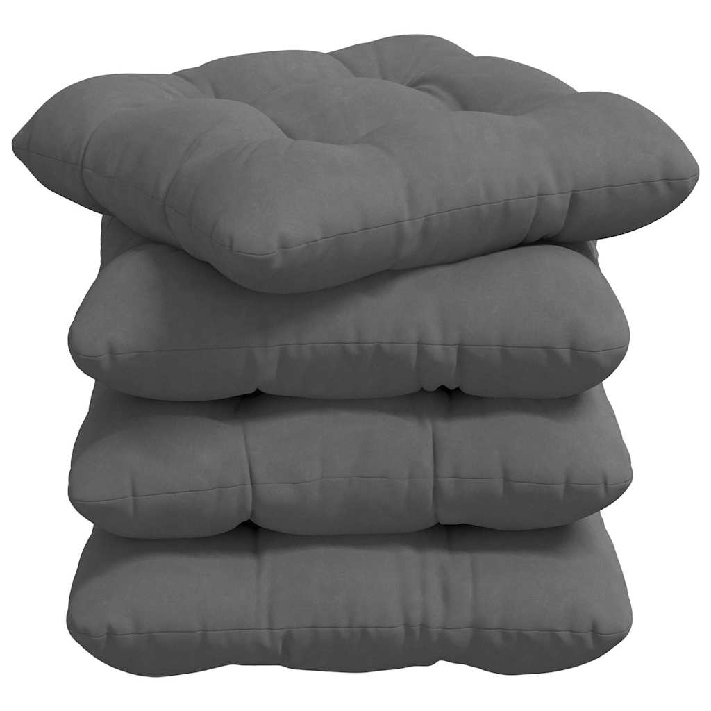 Vidaxl zitkussens 4 pcs donkergrijs 40 x 40 cm microvezel stof