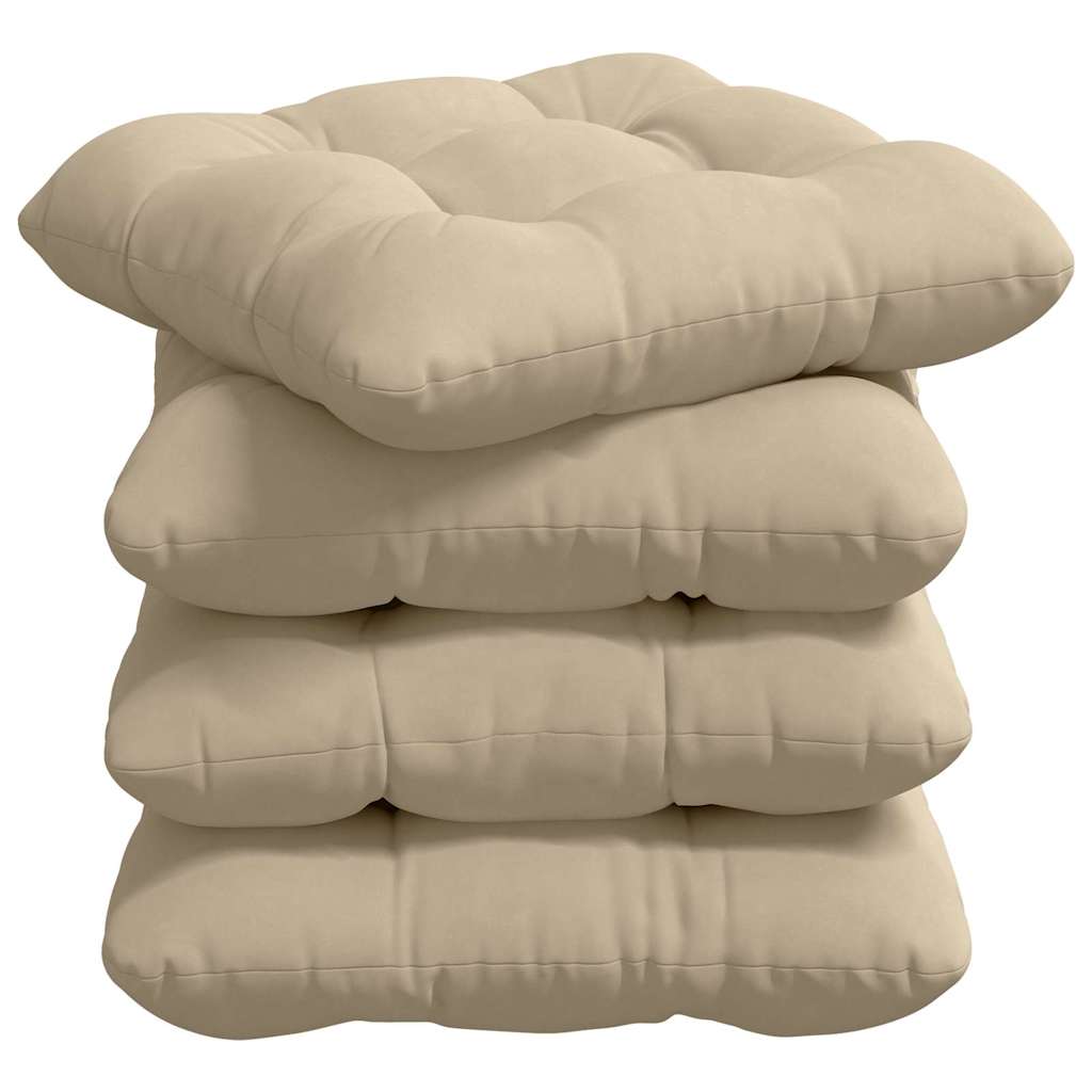 Vidaxl zitkussens 4 pcs crème 40 x 40 cm microvezel stof