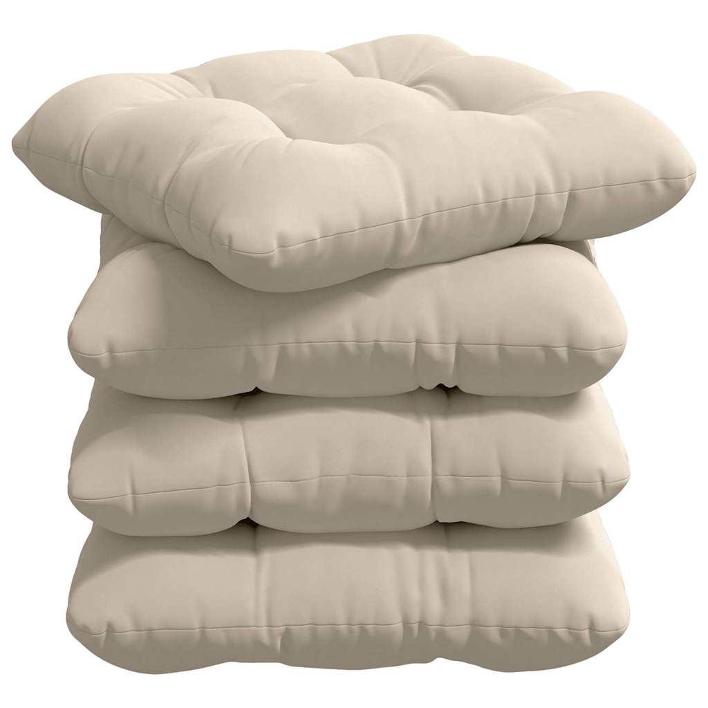 Cuscini sedile VidaXL 4 pezzi tessuto microfibra beige 40 x 40 cm