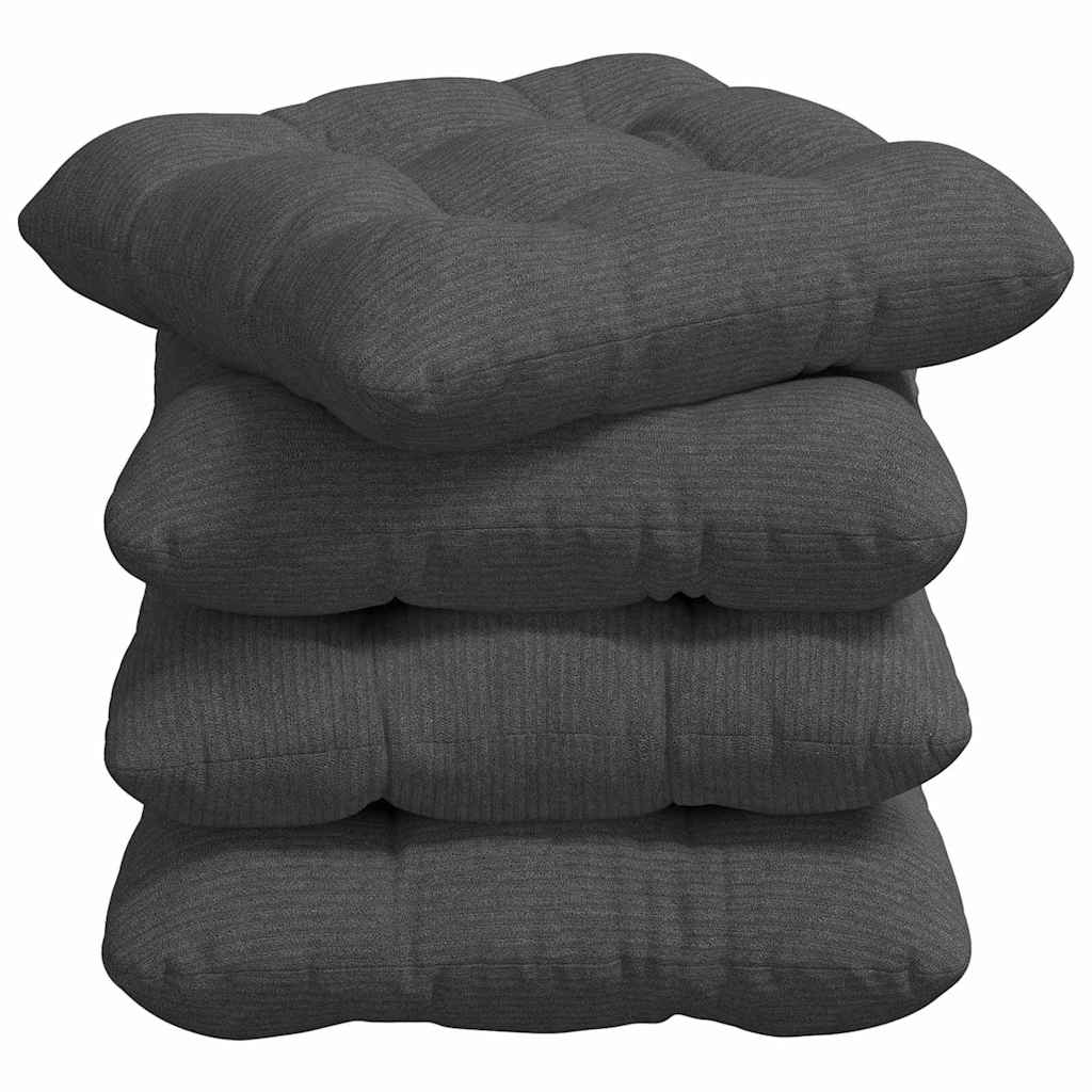 Cuscini per sedili Vidaxx 4 pezzi in tessuto di cotone grigio scuro 40 x 40 cm