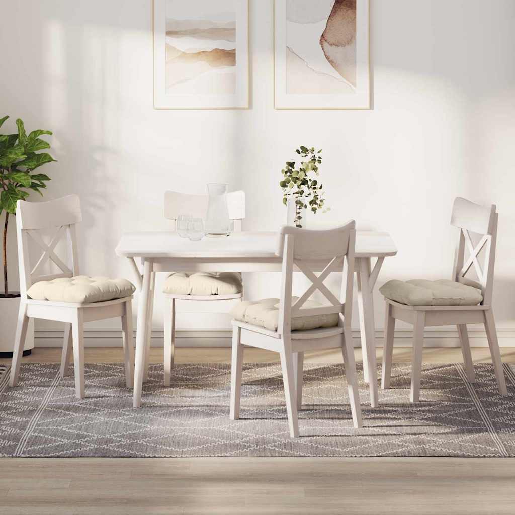 Vidaxl zitkussens 4 pcs crème 40 x 40 cm katoen stof
