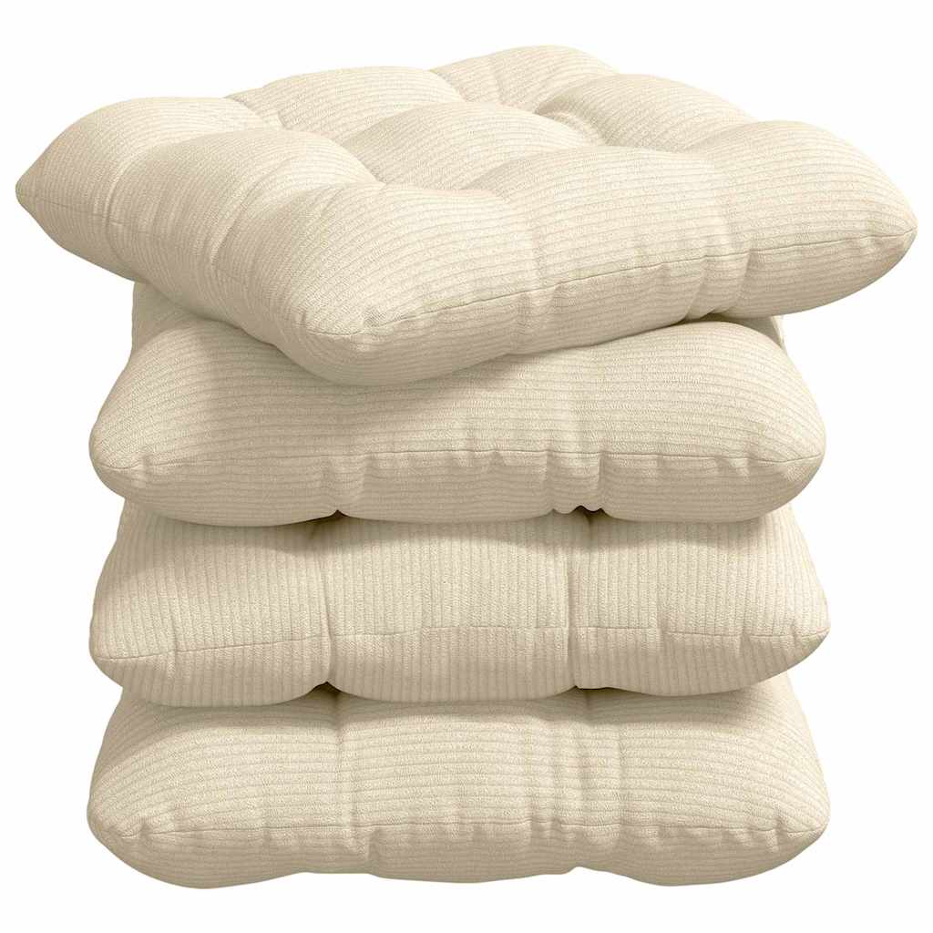 Cuscini da seduta VidaXL 4 pezzi color crema 40 x 40 cm in tessuto di cotone