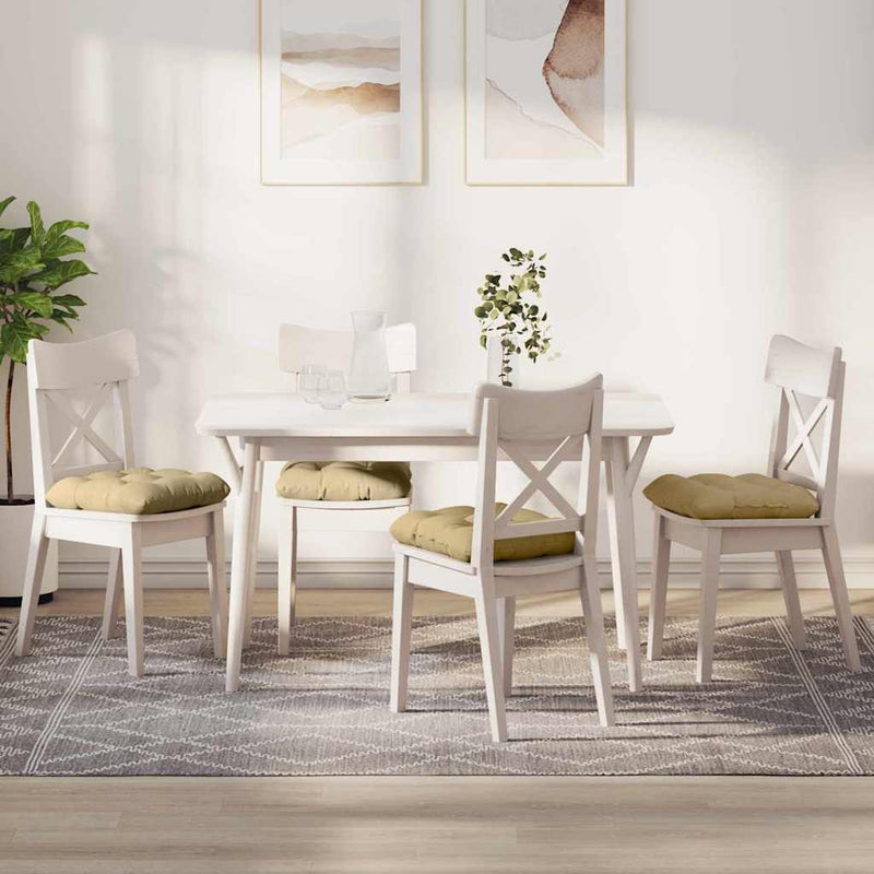 Cuscini da seduta VidaXL 4 pezzi grigio verde 40 x 40 cm in tessuto di cotone