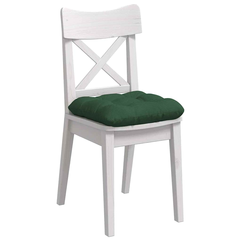 Cuscini da seduta VidaXL 4 pezzi in tessuto di cotone verde scuro 40 x 40 cm