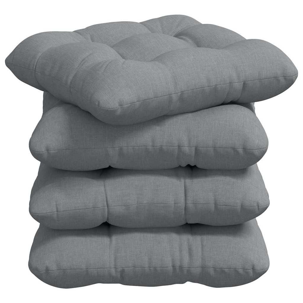 Cuscini da seduta VidaXL 4 pezzi in tessuto grigio chiaro 45 x 45 x 12 cm