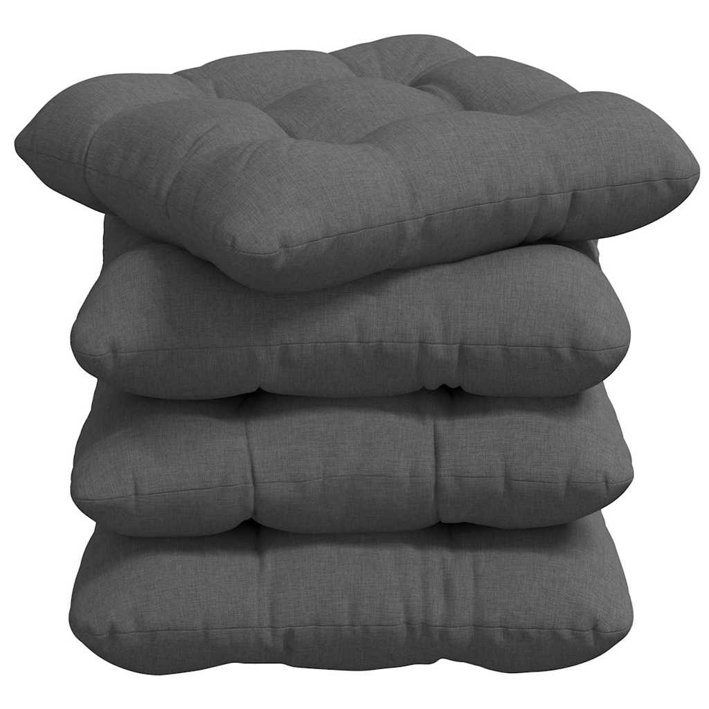 Cuscini per sedili Vidaxx 4 pezzi in tessuto grigio scuro 45 x 45 x 12 cm