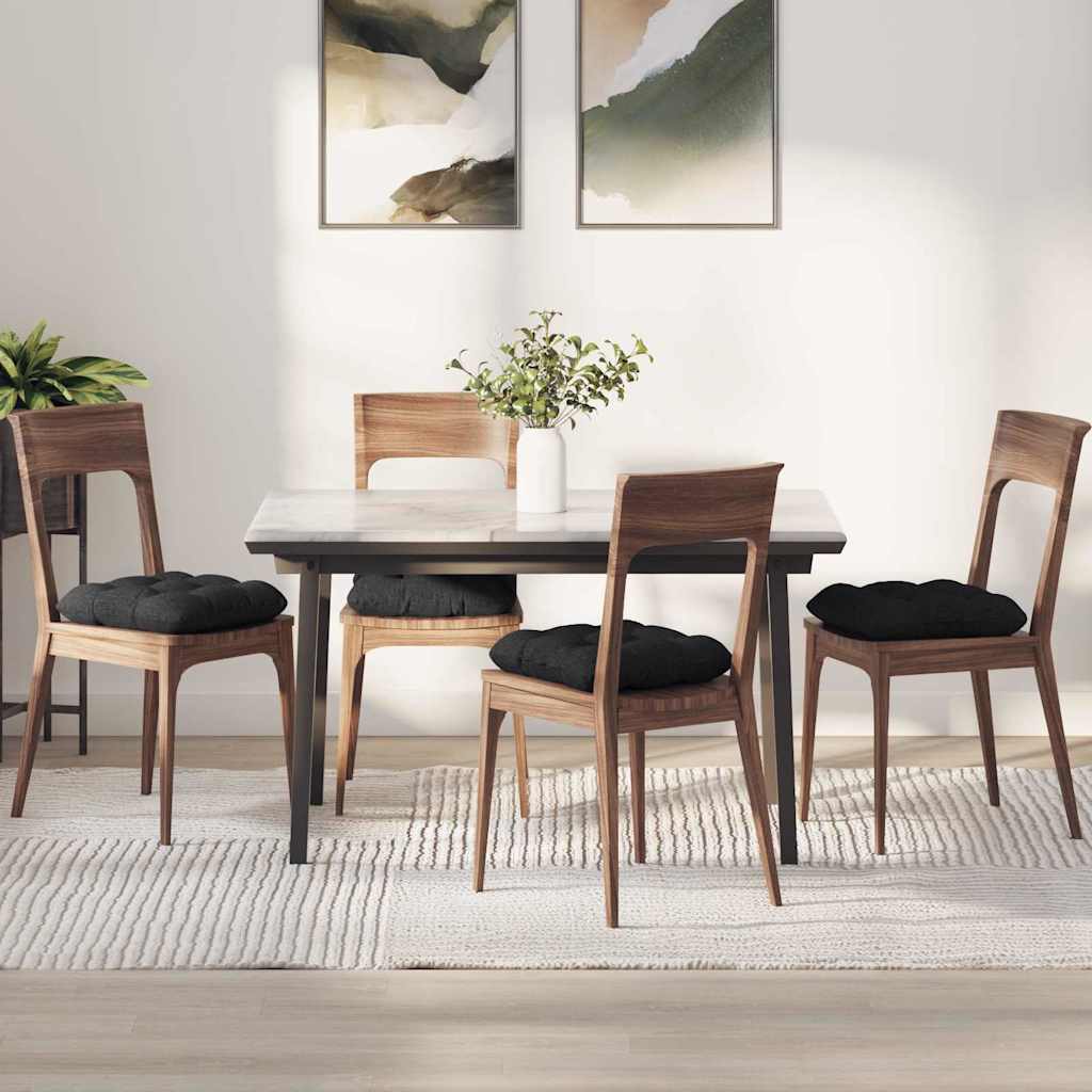 Cuscini di seduta VidaXL 4 pezzi in tessuto nero 45 x 45 x 12 cm