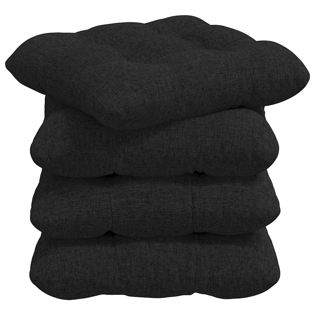 Cuscini di seduta VidaXL 4 pezzi in tessuto nero 45 x 45 x 12 cm