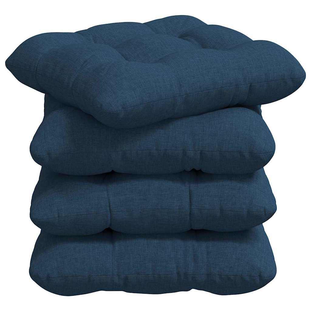 Cuscini sedile VidaXL 4 pezzi blu 45 x 45 x 12 cm in tessuto