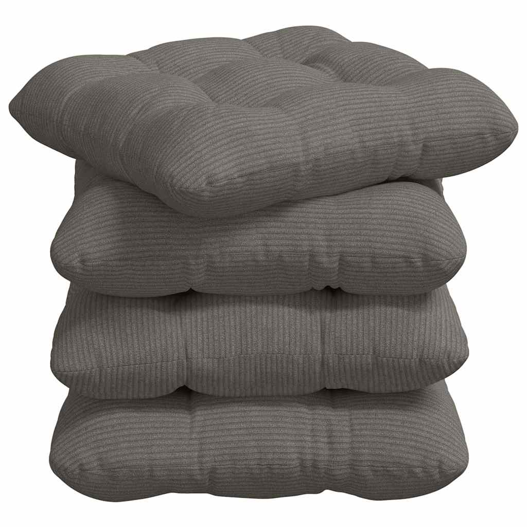 Cuscini da seduta VidaXL 4 pezzi in tessuto di cotone grigio chiaro 45 x 45 cm