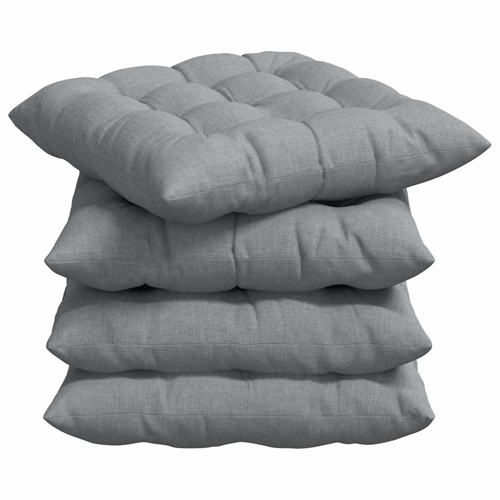 VidaXL cojines de asiento 4 piezas gris claro 40 x 40 x 6 cm tela