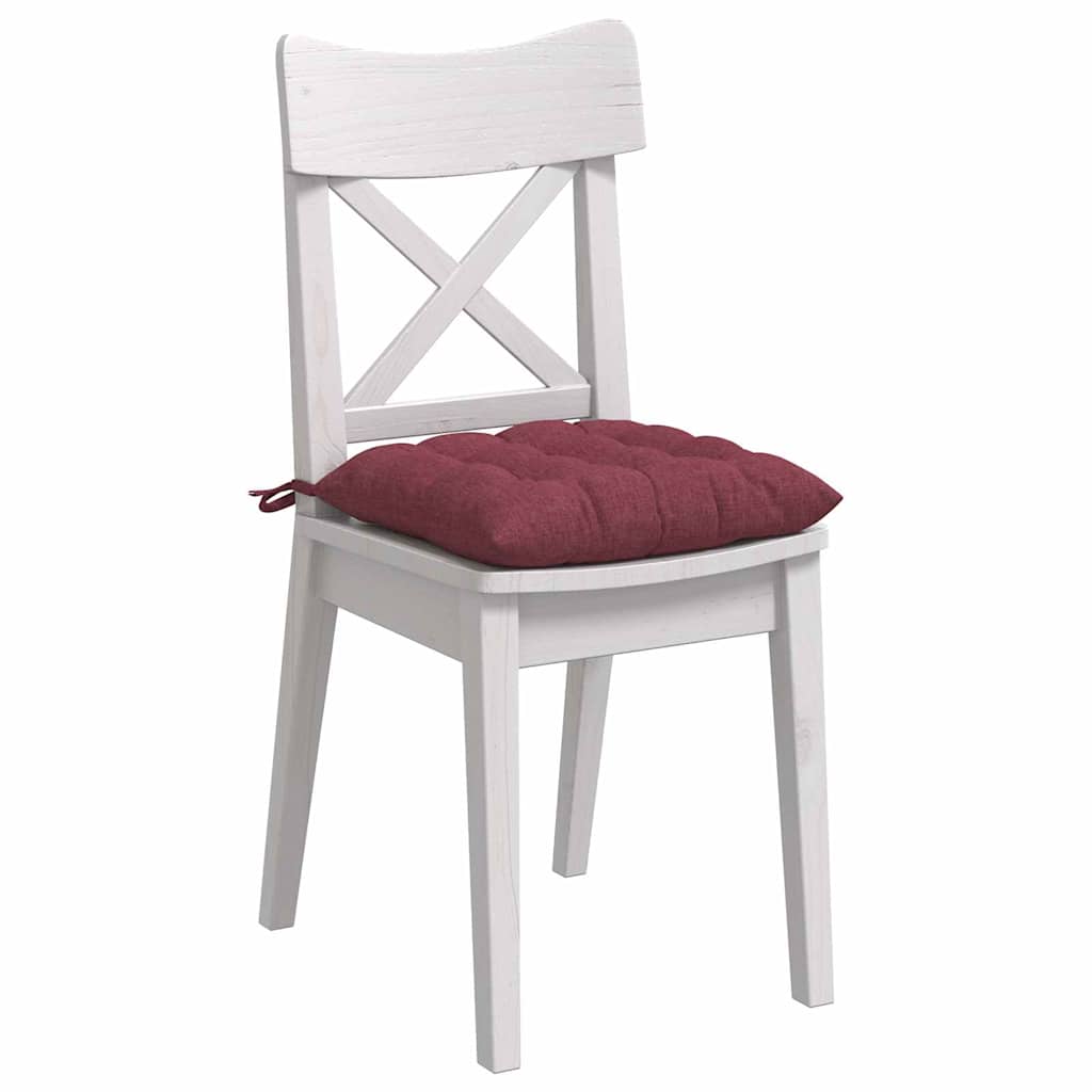 Cuscini da seduta VidaXL 4 pezzi tessuto rosso vino 40 x 40 x 6 cm