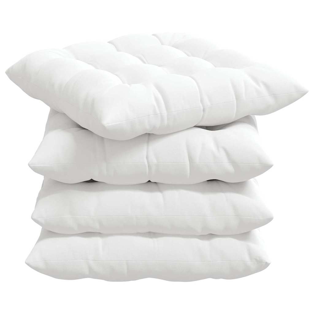 Vidaxl zitkussens 4 pcs wit 40 x 40 x 6 cm stof