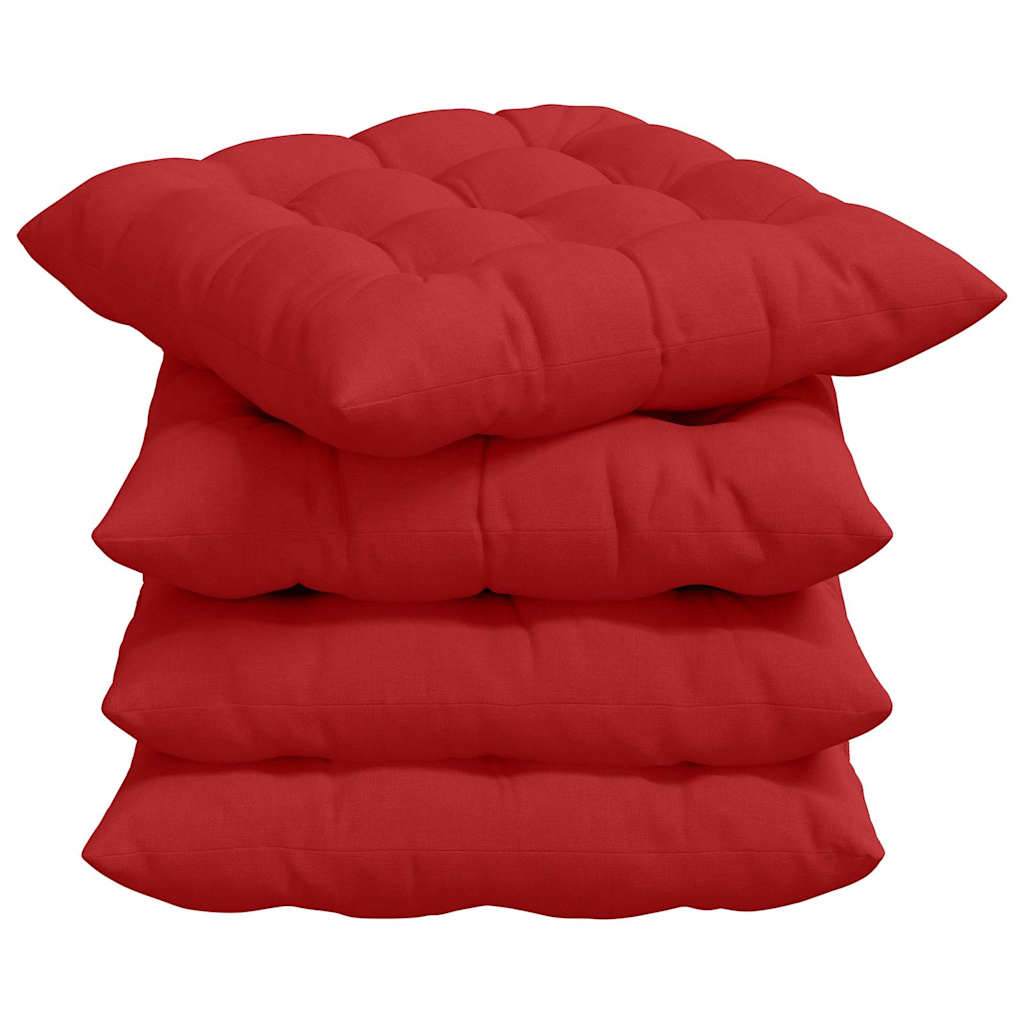 Cuscini sedile VidaXL 4 pezzi rosso 40 x 40 x 6 cm tessuto