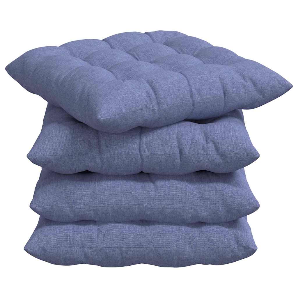 Cuscini da seduta VidaXL 4 pezzi tessuto blu jeans 40 x 40 x 6 cm