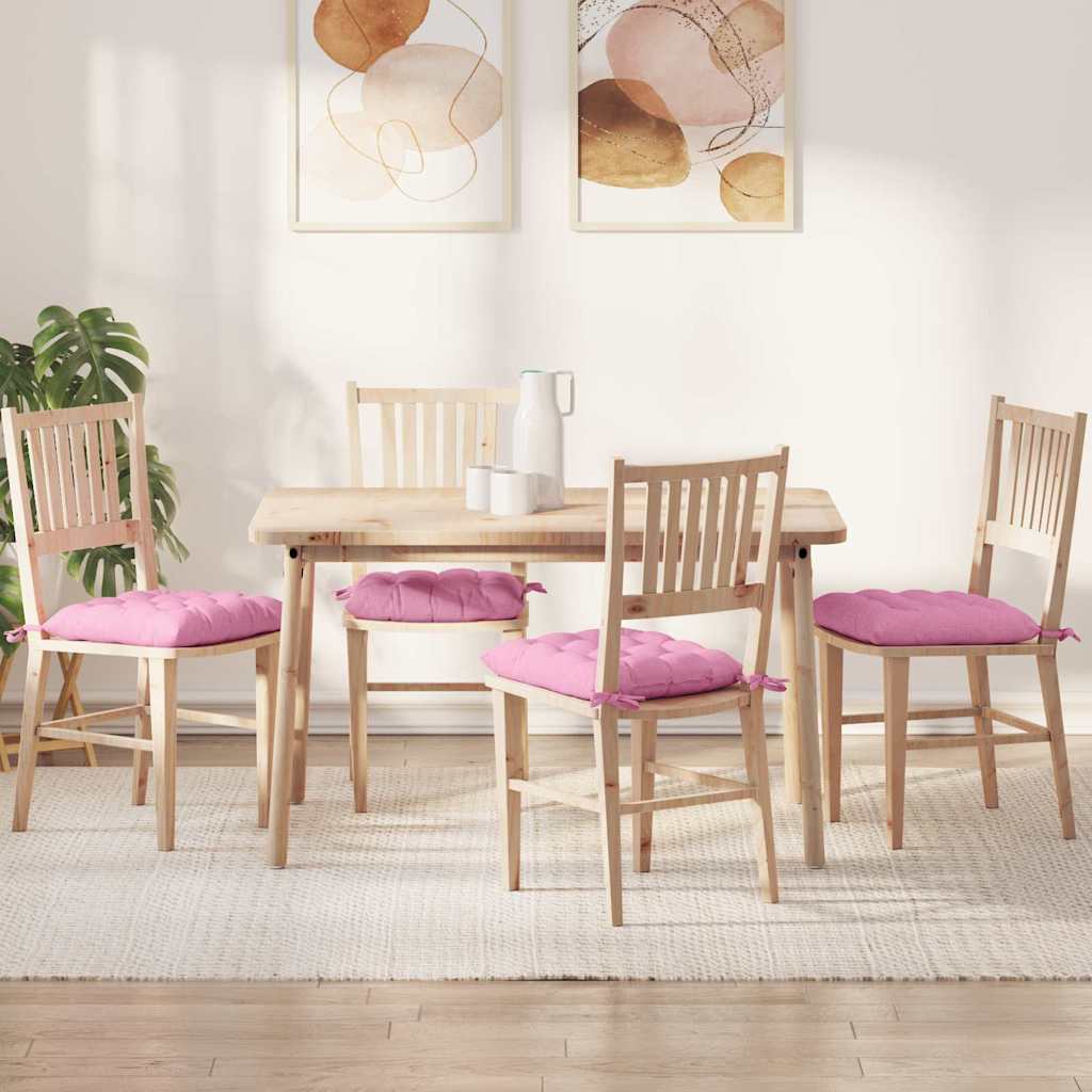 VidaXL cojines de asiento 4 piezas rosa 40 x 40 x 6 cm tela