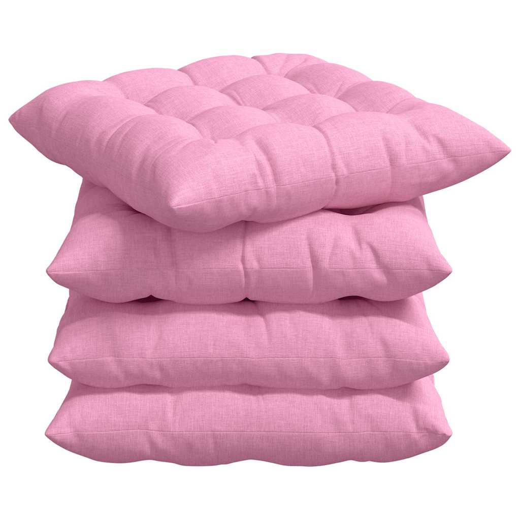 VidaXL cojines de asiento 4 piezas rosa 40 x 40 x 6 cm tela
