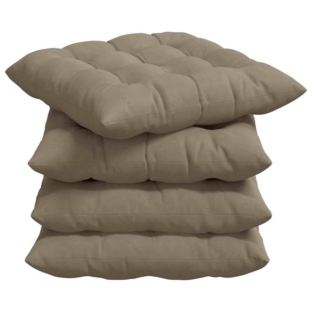 Cuscini per seduta Vidaxx 4 pezzi tortora 40 x 40 x 6 cm in microfibra