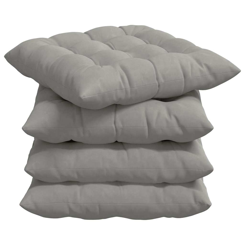 Cuscini da seduta Vidaxx 4 pezzi in microfibra grigio chiaro 40 x 40 x 6 cm